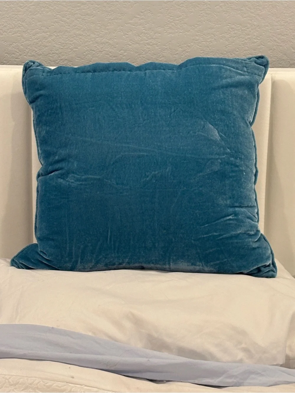 Teal and Blue Peacock Fan Accent Pillow with Gold Details
